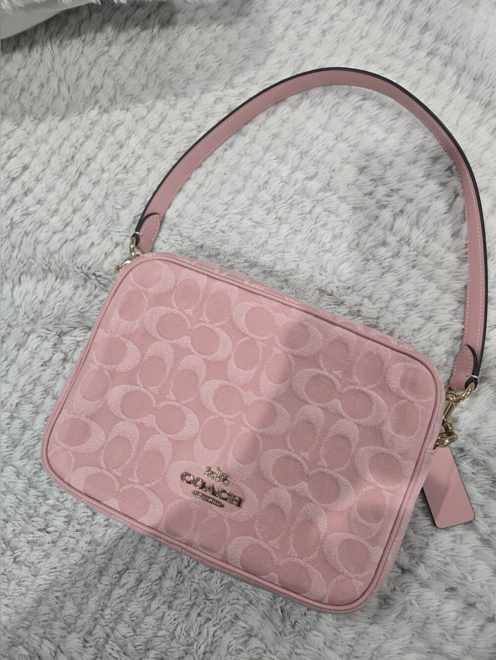 Coach Carey Crossbody Bag in Pink Signature Denim